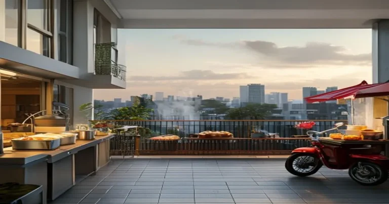 Cost of living in Ho Chi Minh City for expats — apartment skyline view and street food scene