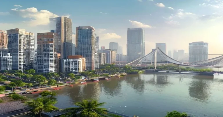 District 1 and Thu Thiem skylines across the Saigon River, Ho Chi Minh City