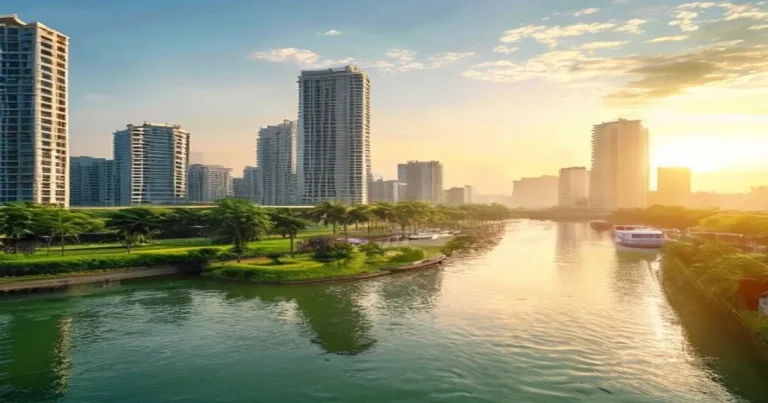 Riverside apartment towers along the Saigon River in HCMC