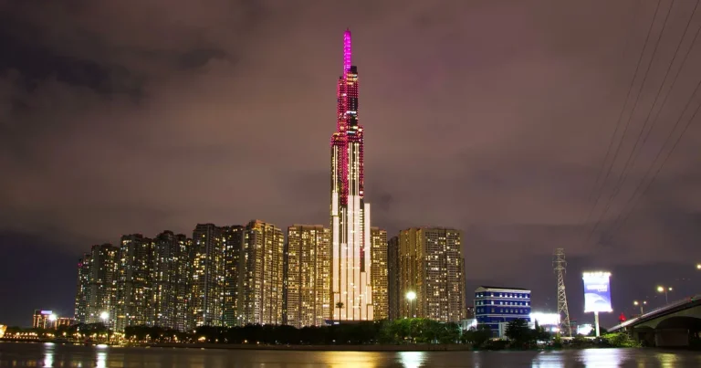 Nguyen Huu Canh Street Binh Thanh apartment towers and Landmark 81